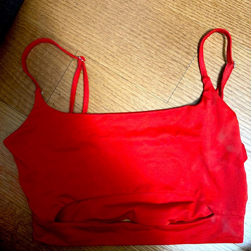 Red crop cut out crop top - size small